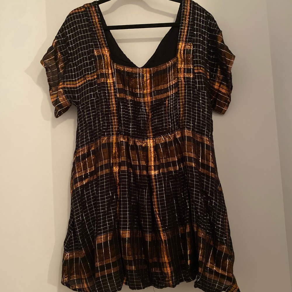 Black orange and silver dress